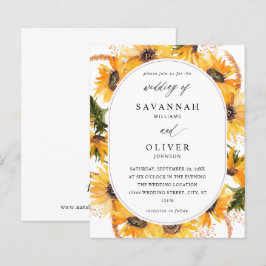 Budget Fall Sonnenblumen Hochzeit - Weiß