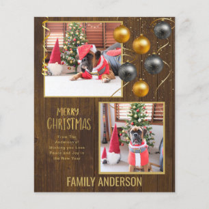 BUDGET Familien-FOTO Weihnachtsgruß Gold Flyer