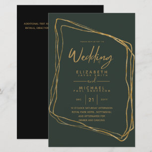 BUDGET Farbtrends GOLD Hochzeitseinladung Modern