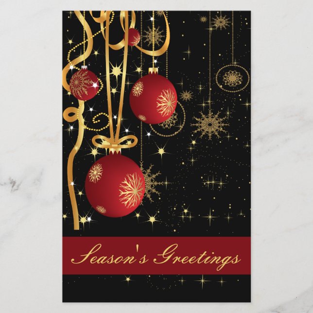 Budget Festif Rouge or Affaires Carte de vacances (Devant)