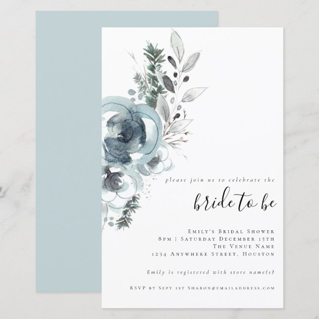 Budget Festival Florals Bridal Dusche Einladung (Vorne/Hinten)