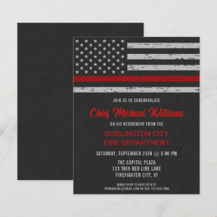 Budget Feuerwehrruhestand Thin Red Line Einladung