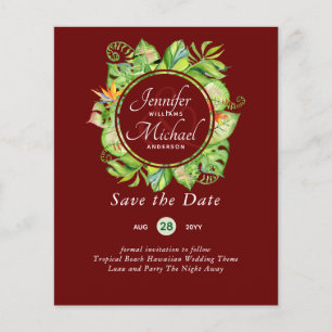 BUDGET Feuille tropicale Mariage Hawaiian Luau