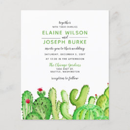 Budget Fiesta Cactus Green Wedding Einladung