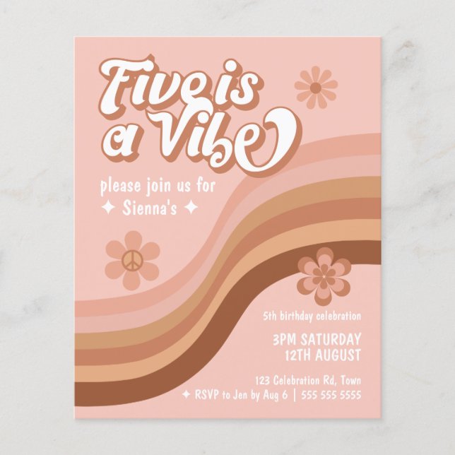 Budget Five ist ein Vibe Retro Daisy Girl zum Gebu (Vorderseite)