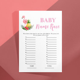 Budget Flamingo Baby Name Race Baby Showspiel