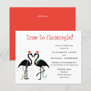 Budget Flamingo Weihnachtsfeiertage Party Einladun