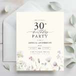 Budget Floral 30. Geburtstag Einladung<br><div class="desc">Feiern Sie stilvoll mit einer Blumenkalligraphie aus dem 30. Jubiläum, perfekt für einen Meilenstein. Mit lebendigen Blumenmotiven und eleganter Kalligraphie Set diese Einladung einen skurrilen und dennoch raffinierten Ton für Ihre Feier. Das üppige Gartenthema verbindet natürliche Schönheit mit anmutiger Typografie und schafft einen zeitlosen und einladenden Look. Ideal für Ansammlungen...</div>