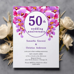Budget Floral 50. Hochzeitstag Einladung