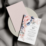 Budget Floral 60. Geburtstag Dusty Blue Pink Card Mitteilungskarte<br><div class="desc">Senden Sie die Einladungen für das bevorstehende Meilenstein-Party mit unseren modernen Pastel Pink Indigo Blue Watercolor Floral Mitteilungskarten. Mit wunderschöner botanischer Aquarellblüte. Einfach mit den Party-Details personalisieren, indem Sie auf die Schaltfläche Anpassen klicken, um den Stil und die Platzierung des Textes weiter zu ordnen und zu formatieren. TIPP: Füge unsere...</div>