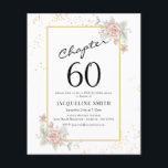 Budget Floral 60. Geburtstag Einladung Flyer<br><div class="desc">Eine raffinierte und elegante Geburtstagseinladung. BITTE BEACHTEN SIE,  dass diese Budgetoption ein Flyer ist (keine Umschläge inbegriffen) und somit der niedrige Preis ist - die SATIN-Option ist die dickere Wahl. Das Design hat eine zusätzliche Textvorlage auf der Rückseite (ja,  Mehrwert!) für zusätzliche Details wie UAWG,  Wegbeschreibung etc.</div>