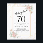Budget Floral 70. Geburtstag Einladung Flyer<br><div class="desc">Eine raffinierte und elegante Geburtstagseinladung. BITTE BEACHTEN SIE,  dass diese Budgetoption ein Flyer ist (keine Umschläge inbegriffen) und somit der niedrige Preis ist - die SATIN-Option ist die dickere Wahl. Das Design hat eine zusätzliche Textvorlage auf der Rückseite (ja,  Mehrwert!) für zusätzliche Details wie UAWG,  Wegbeschreibung etc.</div>