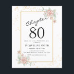 Budget Floral 80. Geburtstag Einladung Flyer<br><div class="desc">Eine raffinierte und elegante Geburtstagseinladung. BITTE BEACHTEN SIE,  dass diese Budgetoption ein Flyer ist (keine Umschläge inbegriffen) und somit der niedrige Preis ist - die SATIN-Option ist die dickere Wahl. Das Design hat eine zusätzliche Textvorlage auf der Rückseite (ja,  Mehrwert!) für zusätzliche Details wie UAWG,  Wegbeschreibung etc.</div>