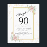 Budget Floral 90. Geburtstag Einladung Flyer<br><div class="desc">Eine raffinierte und elegante Geburtstagseinladung. BITTE BEACHTEN SIE,  dass diese Budgetoption ein Flyer ist (keine Umschläge inbegriffen) und somit der niedrige Preis ist - die SATIN-Option ist die dickere Wahl. Das Design hat eine zusätzliche Textvorlage auf der Rückseite (ja,  Mehrwert!) für zusätzliche Details wie UAWG,  Wegbeschreibung etc.</div>