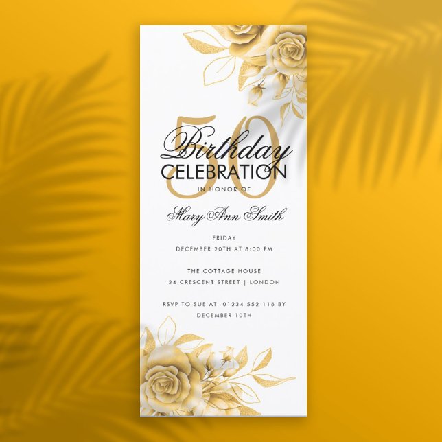 Budget Floral Birthday Party Elegante Gold (Von Creator hochgeladen)