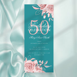 Budget Floral Birthday Party Rose Gold Aquamarin