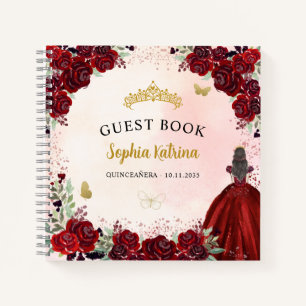 Budget Floral Bourgogne Gold Quinceanera Livre d'o