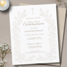 Budget Floral Cross First Holy Communion Religious