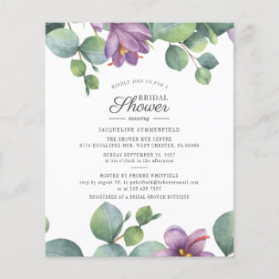 Budget Floral Eukalyptus Bridal Dusche Einladung