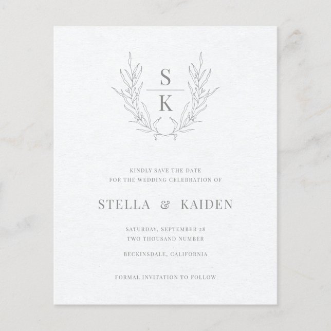 Budget Floral Feuilles Esquisse Mariage Enregistre (Devant)
