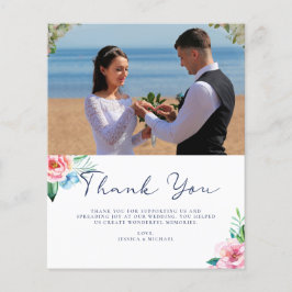 Budget Floral Foto Hochzeit Danke Karte