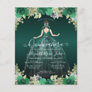 Budget Floral Green BILINGUAL Spanisch Quinceanera