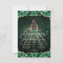 Budget Floral Green Princess Birthday Quinceanera