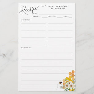 Budget Floral Honeycomb Bumblebee Küche Rezept Flyer