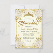 Budget Floral Imitate Gold Glitzer Crown Quinceañe