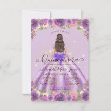 Budget Floral Light Lila Princess Quinceanera