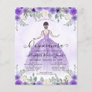 Budget Floral Lila Princess Birthday Quinceanera