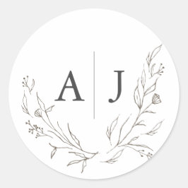 Budget Floral Monogram Siegel Runder Aufkleber