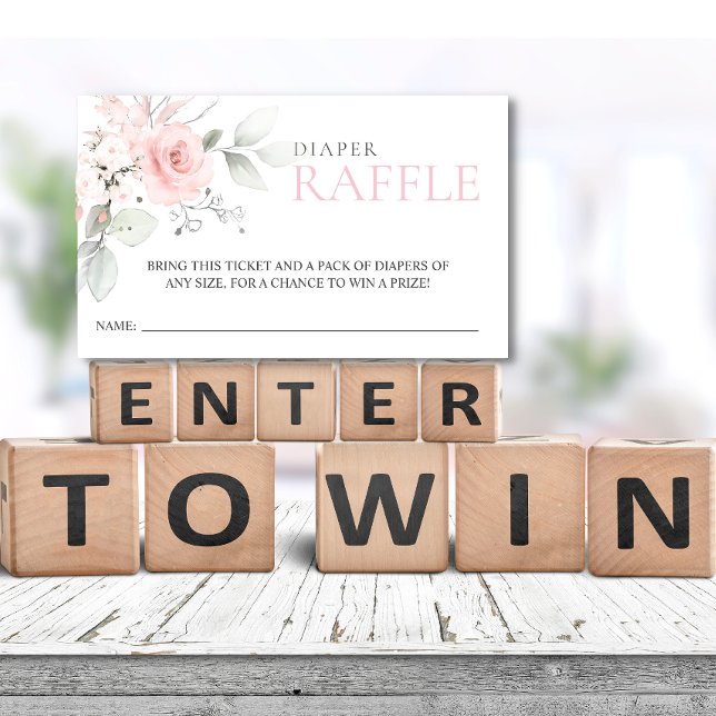 Budget Floral Pink Girl DIAPER RAFFLE Ticket (Von Creator hochgeladen)