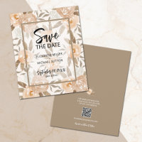 Budget Floral QR Code Hochzeit Sichern Sie das Dat