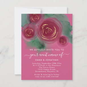 Budget Floral QR Rose Gold Marsala Pink