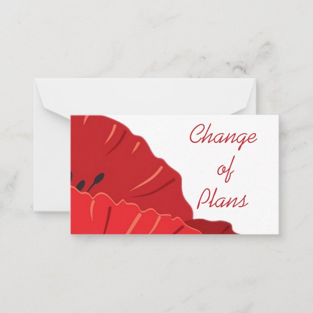 Budget.Floral.Red Poppy. Änderung der Pläne Note C Mitteilungskarte (Vorderseite)