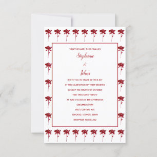 Budget Floral Rose Muster Terracotta Wedding Einladung