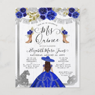 Budget Floral Royal Blue Charra Quinceanera