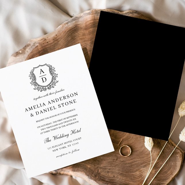 Budget Floral Wappen Monogram Wedding Elegant (Von Creator hochgeladen)