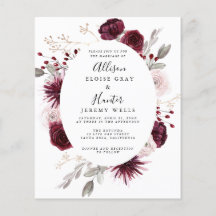 Budget Floral Wedding Einladung Flyer