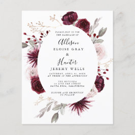 Budget Floral Wedding Einladung Flyer
