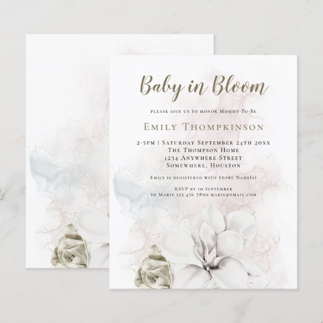 Budget Florals Gender Neutral Baby in Blütendusche (Vorne/Hinten)
