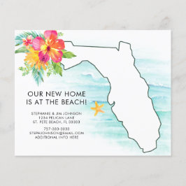 Budget Florida Map Floral New Address Card