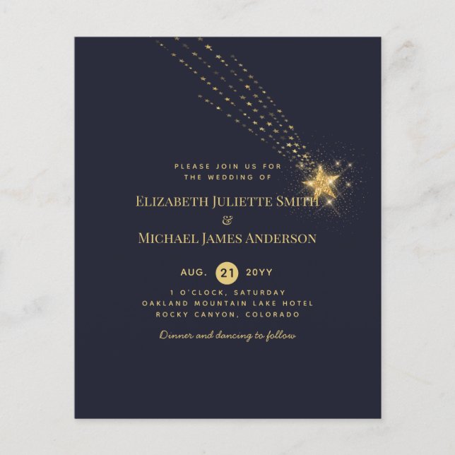 Budget Flyer Paper Starry Night Wedding (Vorne)
