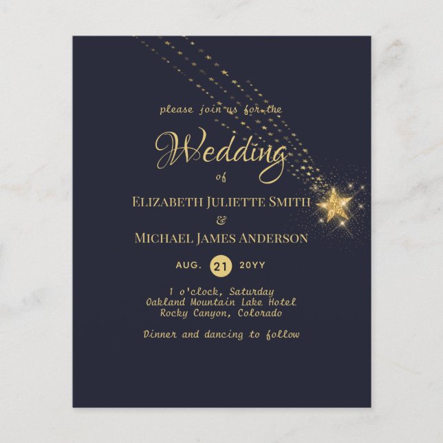 Budget FLYER Paper Starry Nights Hochzeit (Vorne)