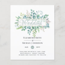 Budget FLYER Paper Wedding Greenery Einladung