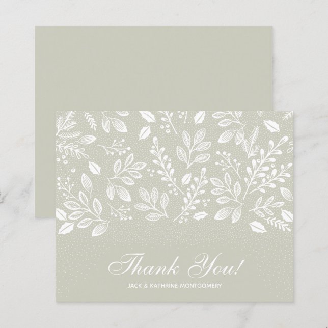Budget Foliage White Script Bale Green Vielen Dank (Vorne/Hinten)
