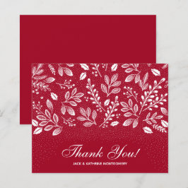 Budget Foliage White Script Cranberry Vielen Dank