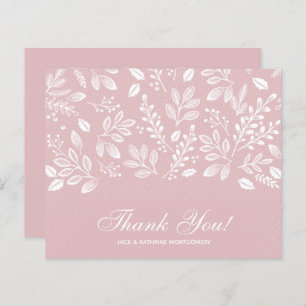 Budget Foliage White Script Dusty Rose Danke