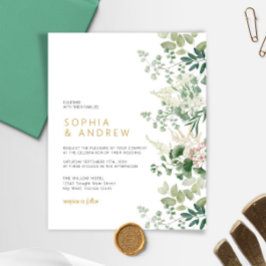 Budget Forest Greenery Wedding Invitation